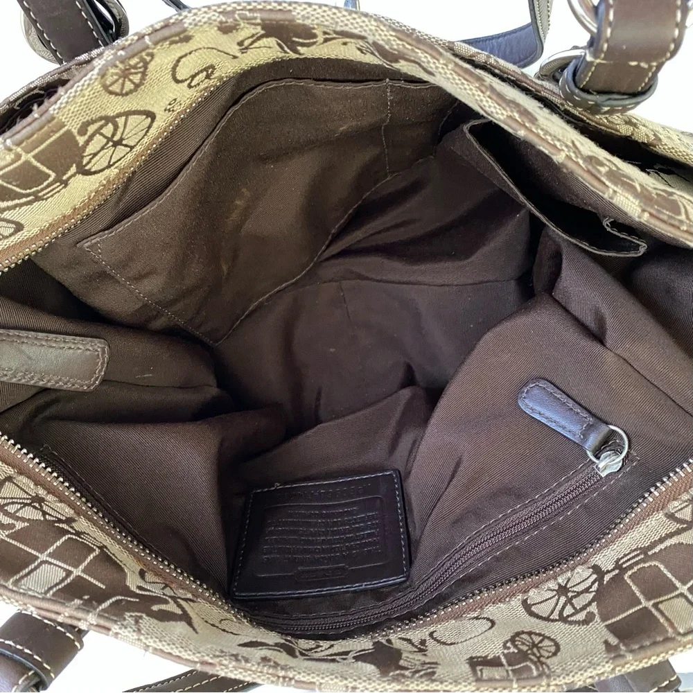 Coach Canvas Chelsea Horse and Carriage Satchel/ Tote Bag
